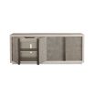 Contemporary grey sideboard with four cupboards