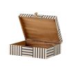 White and black striped trinket box with gold handle