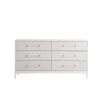 Gorgeous white chest of six drawers with clear handles