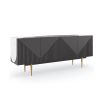 Elegant sideboard with a striking geometric marble surface 