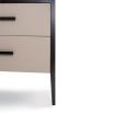 Elegant faux leather chest of drawers in a sophisticated neutral