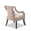 Stylish velvet sand chair with channelling and open arms