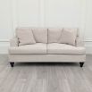 romantic luxury designer sofa in neutral velvety upholstery