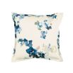 Charming watercolour motif cream cushion with trim