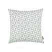 Feathery embroidered cushion with a contemporary stripe backing