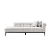 Quilted stitched chase style lounge sofa in avalon white