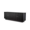 Glamourous ribbed sideboard with four doors in charcoal grey finish