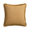 Sumptuously soft cushion with fringe detail in cream, amber or red
