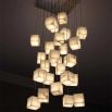 Glamorous chandelier with alabaster cube shades