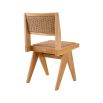 Illustrious teak wood and rattan style outdoor dining chairs 