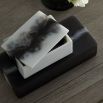 Set of two black and white resin boxes