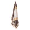 Brown, grey and beige throw with fringe detailing
