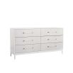 Gorgeous white chest of six drawers with clear handles