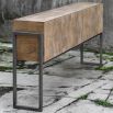 Wooden console table with steel black frame