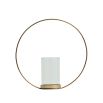 Round frame candle holder in elegant brass finish