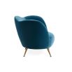 Ripple design blue velvet armchair