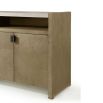 Minimalist four door sideboard with metal pulls