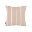 Feathery embroidered cushion with a contemporary stripe backing