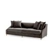 sofa with tastefully sloped arms, elegant bronze accent feet, and four sumptuous scatter cushions