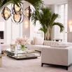 Pearl-like alabaster shade surrounded by four metal rings with bronze highlight finish