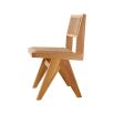 Illustrious teak wood and rattan style outdoor dining chairs 