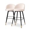 Classy, contemporary upholstered bar stools in cream, black and Dark Grey
