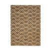 Jute rug with black geometric pattern, suitable for indoor and outdoor use