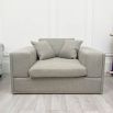 Ultra cosy grey linen sofa with two scatter cushions