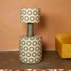 A stylish lampshade by Eva Sonaike with an African-inspired pattern