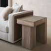 Sculptural stone bedside table