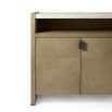 Minimalist four door sideboard with metal pulls