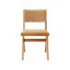 Illustrious teak wood and rattan style outdoor dining chairs 