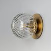 Round wall sconce with transparent glass shade with a gorgeous natural brushed brass finish