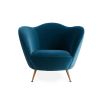 Ripple design blue velvet armchair