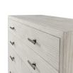 White finish chest of drawers with 8 drawers and hammered metal handles