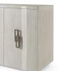 Wire-brushed pine wood sideboard with interlocking chain link hardware