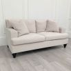 romantic luxury designer sofa in neutral velvety upholstery