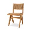 Illustrious teak wood and rattan style outdoor dining chairs 