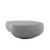 Elegant grey concrete coffee table with organic curved shape