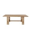 Rectangular recycled light oak dining table