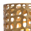 Chic candle holder with hole pattern and brushed brass finish