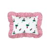 adorable ruffled raspberry patterned quilt and pillow for kids