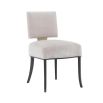Modern designer armchairs with champagne finish back detail