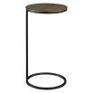 Metal side table with circular brass top