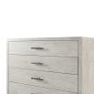 Tall six drawer whitewashed wooden chest