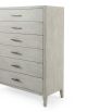 Tall six drawer whitewashed wooden chest