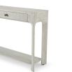 Elegant white wood console table with two frieze drawers