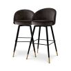 Classy, contemporary upholstered bar stools in cream, black and Dark Grey