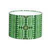 A luxury green lampshade by Eva Sonaike with an African-inspired pattern