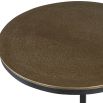 Metal side table with circular brass top